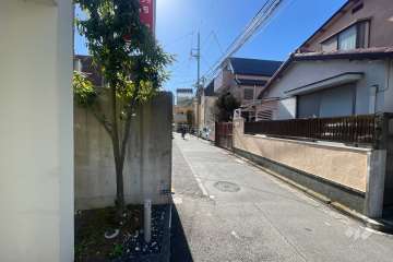 敷地の西側前面道路（北側から）