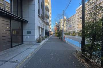 敷地の東側前面道路（南側から）