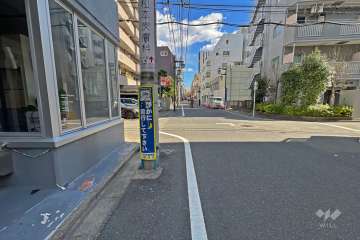 敷地南側の前面道路（西側から）