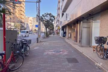 敷地北側の前面道路（西側から）
