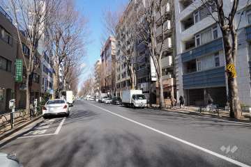 敷地西側の前面道路（南側から）