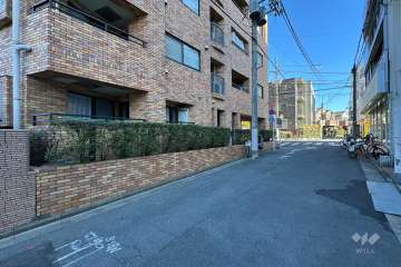 敷地の南側前面道路（西側から）