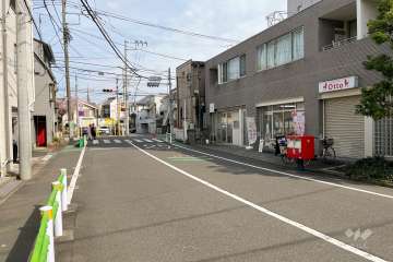 敷地北側の前面道路（西側から）