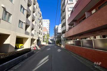 敷地東側の前面道路（南側から）