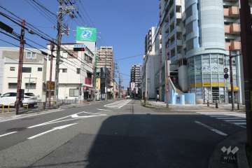 敷地北側の前面道路（西側から）