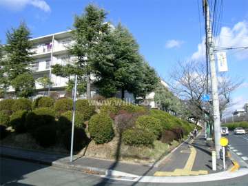 敷地の東側は4車線のバス通りです。