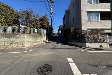 敷地の西側前面道路（南側から）