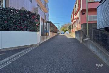 敷地西側の前面道路（北側から）