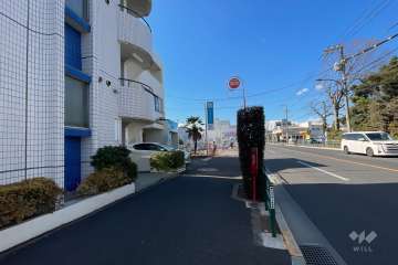 敷地の北側前面道路（東側から）