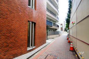 敷地西側の前面道路（北側から）