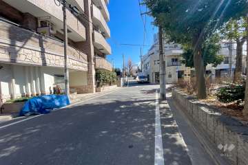 敷地南側の前面道路（西側から）