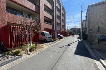 敷地の西側前面道路（北側から）
