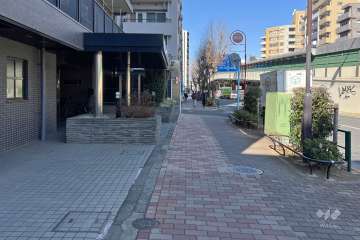 敷地の東側前面道路（南側から）