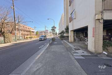 敷地北側の前面道路（西側から）