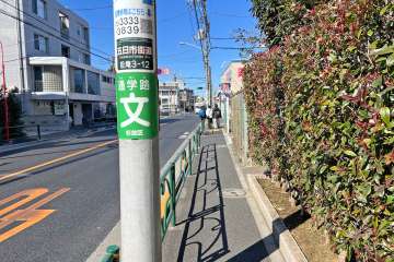 敷地南側の前面道路（東側から）