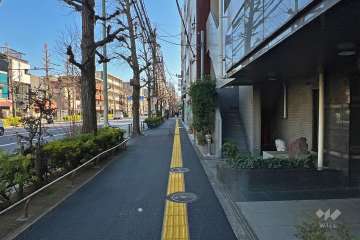 敷地北東側の前面道路（北西側から）