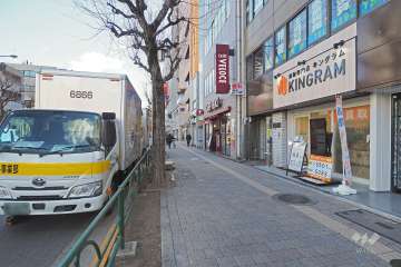 敷地北側の前面道路（西側から）