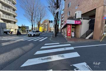 敷地の北側前面道路（西側から）