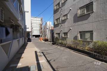 敷地西側の前面道路（南側から）