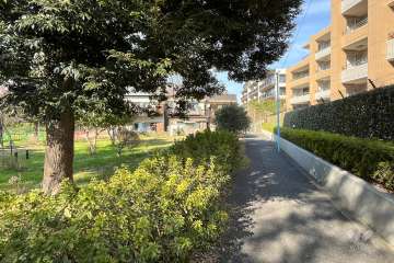 敷地の西側遊歩道（南側から）