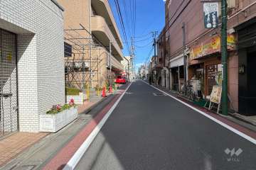 敷地の西側前面道路（南側から）