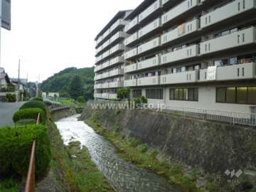 建物の南側に川が流れています。