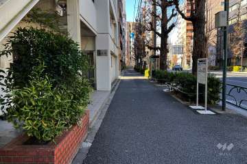 敷地北東側の前面道路（南東側から）