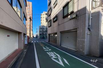 敷地の西側前面道路（北側から）