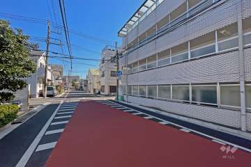 敷地の北側前面道路（西側から）