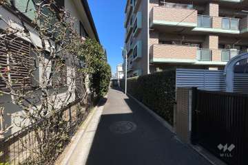 敷地西側の前面道路（南側から）