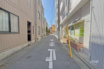 敷地の東側前面道路（北側から）