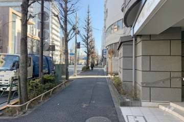 敷地北側の前面道路（西側から）