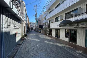 敷地の北側前面道路（西側から）