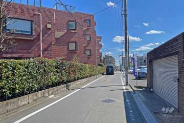 敷地の西側前面道路（北側から）