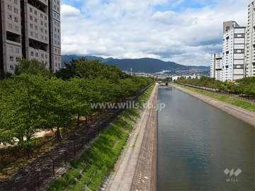 敷地の東側には宮川が流れています。