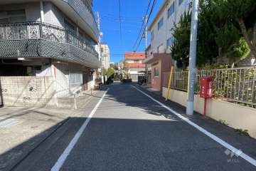 敷地の西側前面道路（南側から）