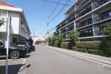 敷地西側の前面道路