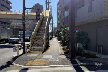 敷地東側の前面道路（北側から）