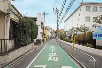 敷地東側の前面道路（北側から）