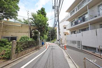 敷地東側の前面道路（北側から）