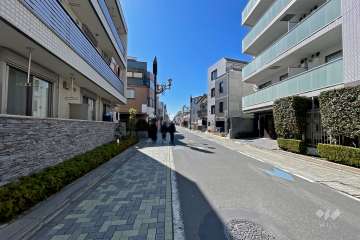 敷地東側の前面道路（北側から）