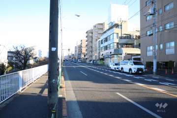 敷地東側の前面道路（北側から）