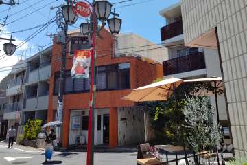 敷地の南東側前面道路（北東側から）