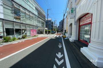 敷地北側の前面道路（西側から）