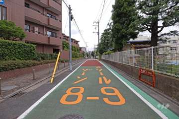 敷地東側の前面道路（南側から）