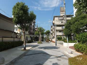 敷地西側の前面道路
