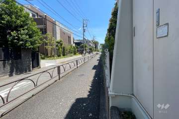 敷地北側の前面道路（西側から）