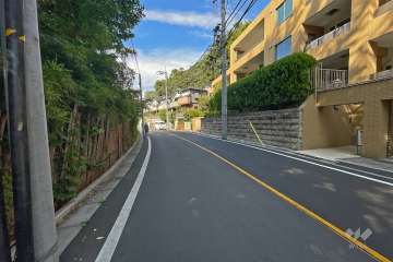 敷地南西側の前面道路（南東側から）