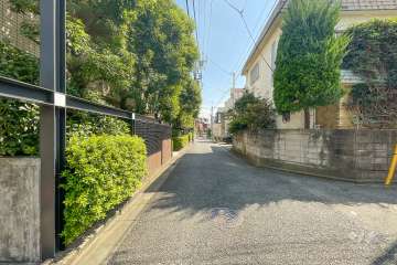 敷地南側の前面道路（西側から）