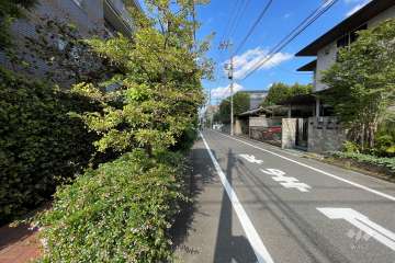 地の南東側前面道路（南西側から）